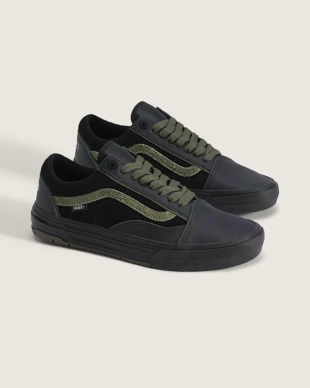 NEW VANS men's skate old skool wafflecup shoes in willow green